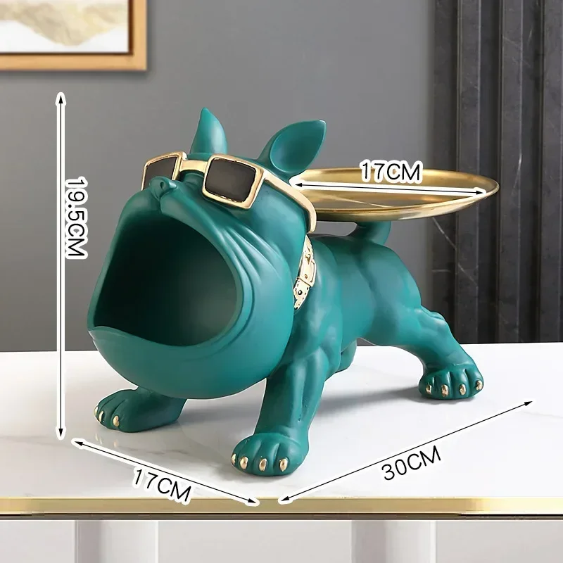 Storage Butler Key Statue Big Resin Figurine For Decor Mouth Tray Dog Box Nordic French Home Holder Sculpture Bulldog