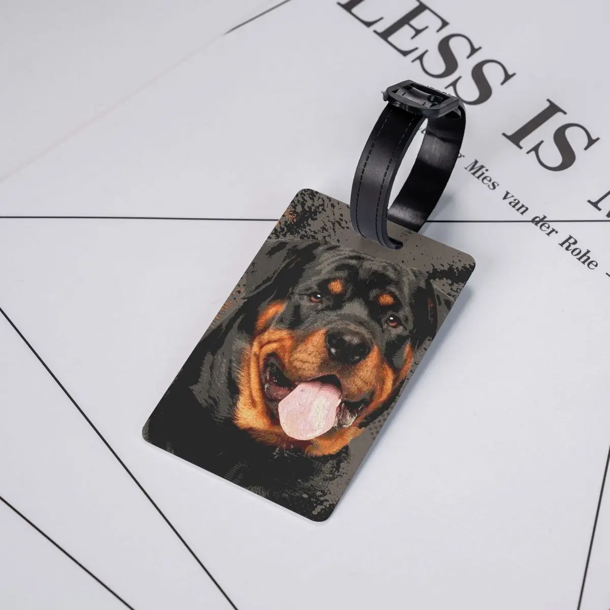 Rottweiler - Metzgerhund علامات الأمتعة الفنية الرقمية حقيبة سفر موضة الأمتعة الصعود علامة التسمية حامل معرف اسم العنوان