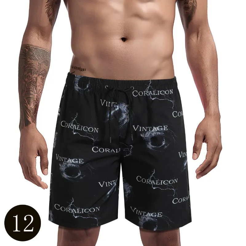 

2026 Men's Coconut Tree Hawaiian Swimsuit Beach Shorts Surfboard Shorts Sportswear Men's Quick Dry Surf Shorts Summer Swim Trunk