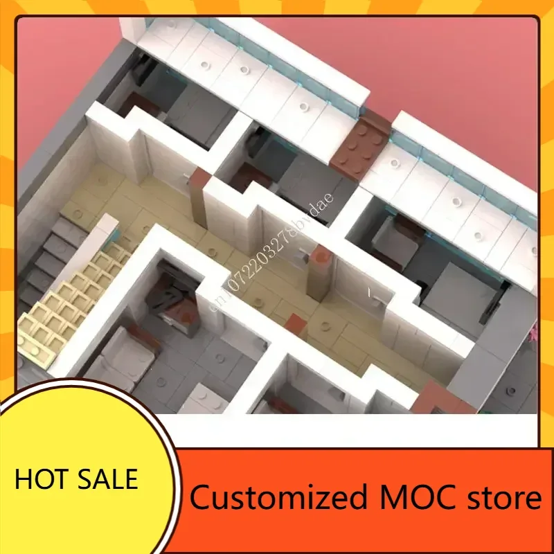 3147PCS Sunshine Hotel Compleanno MOC Puzzle Vacanze creative DIYA Assemblaggio StreetView Architettura Giocattolo di compleanno Regalo di Natale per bambini