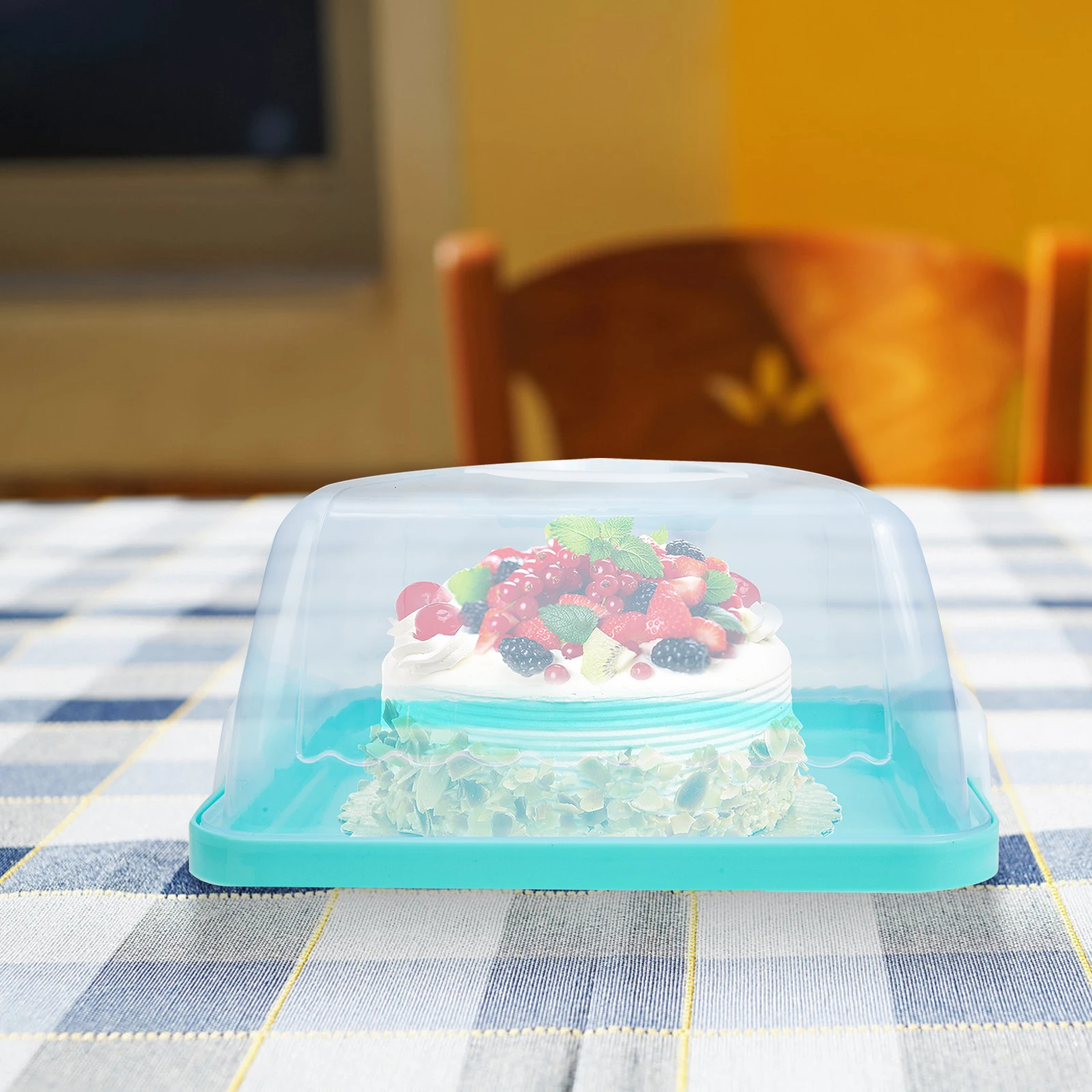 

Handheld Plastic Cake Box Container Carrier Transparent Food Safe Dessert Storage Case Portable Handle Bakery Packaging