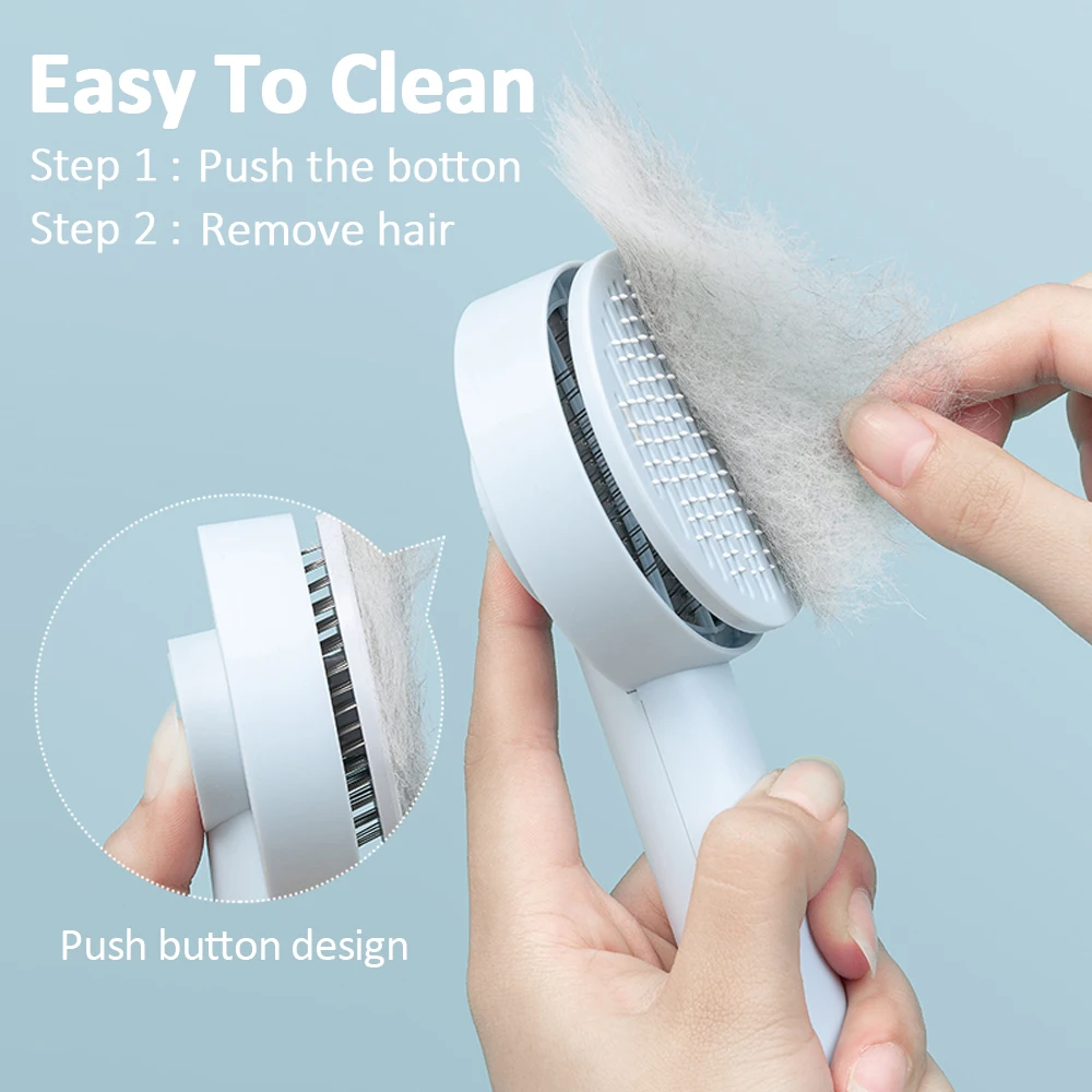 Cat Brush Pet Hair Removal Comb Self Cleaning Slicker Brush Pet Grooming Tool For Dogs Cats Hair Comb Removes Cat Accessories