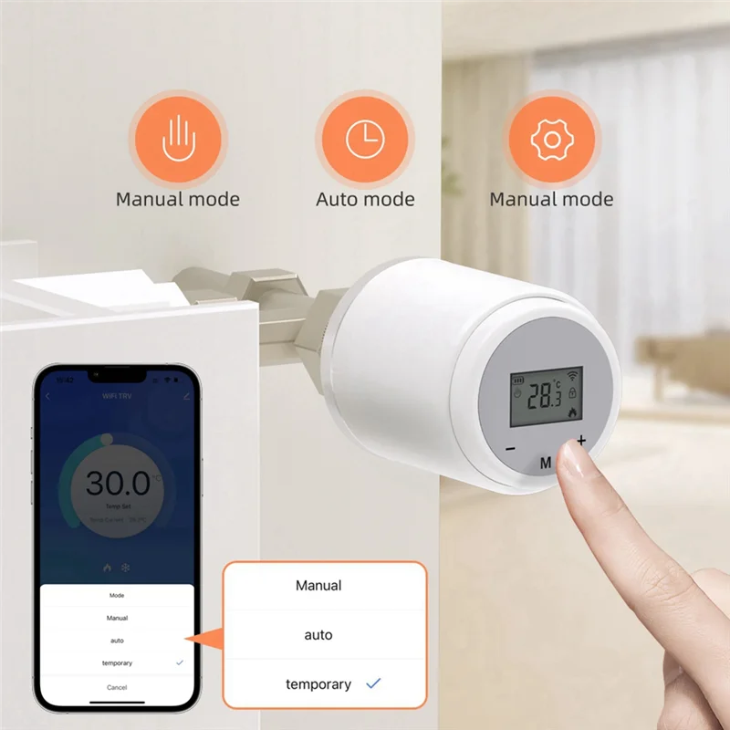 

ABKN-Tuya Wi-Fi умный термостат, термостатический привод клапана радиатора TRV, регулятор температуры для Alexa, дома, Алисы, прочный