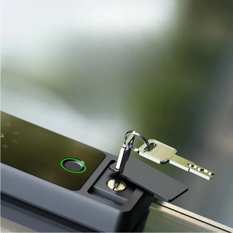 Glass Door Lock Office Fingerprint Electronic Free Opening with Frame Double Opening Access Control Fingerprint Unlocking