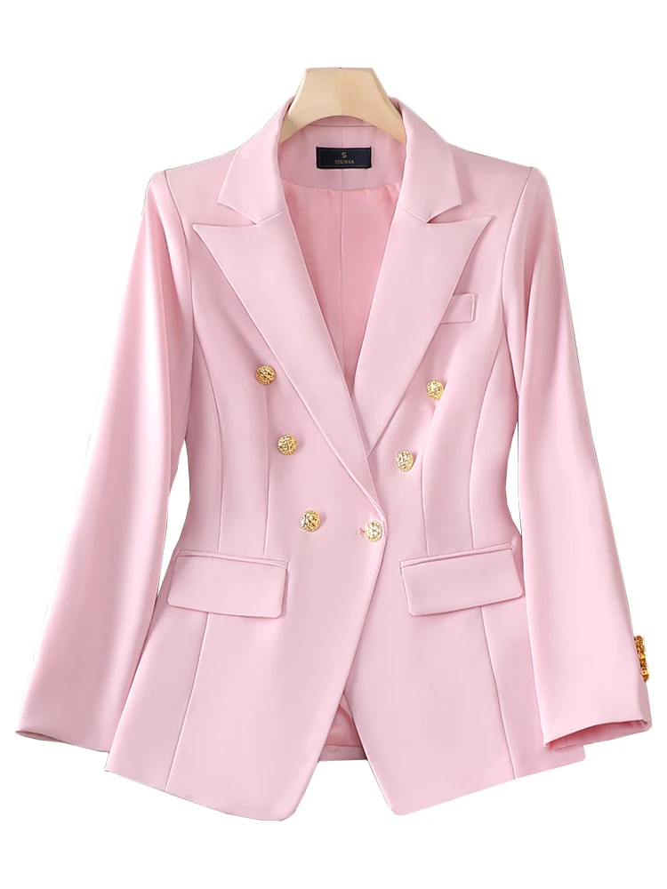 

Autumn Winter Red Pink White Ladies Blazer Women Female Single Breasted Full Sleeve Business Work Wear Formal Jacket