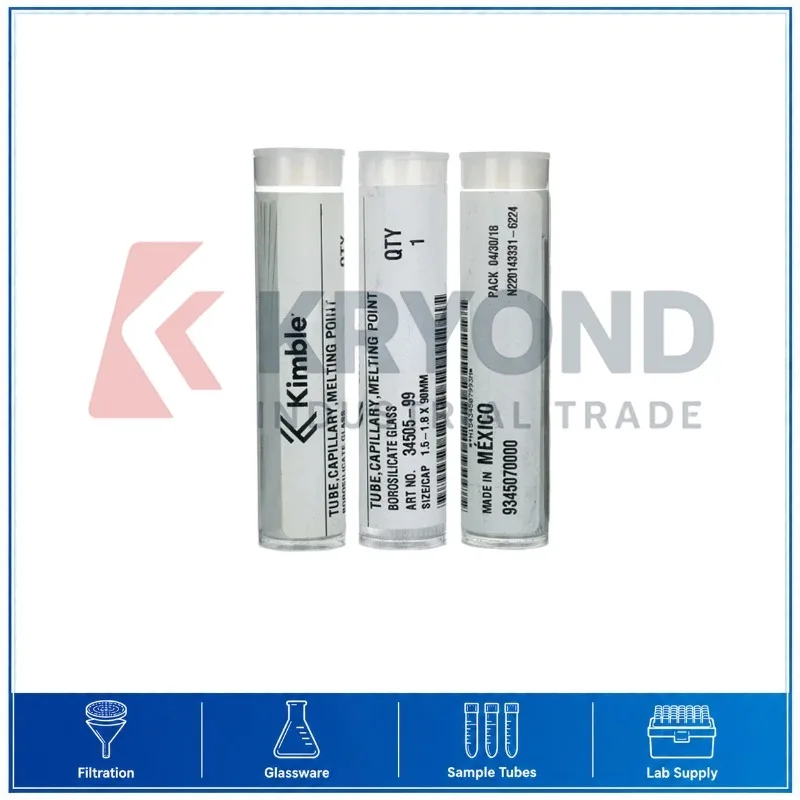 Kimble Glass Melting Point Capillary Tube 90mm/100mm 1.3-1.6mm/1.5-1.8mm Laboratory Testing Consumables Research Application Use