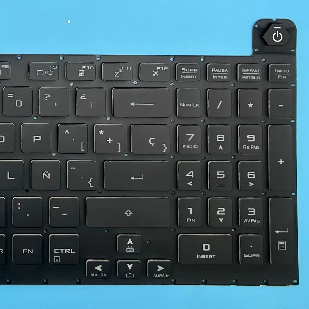 Nowa klawiatura angielsko-świetlikowa (anglohiszpańska) do ASUS TUF Gaming A15 FA506 FA506Q FA506U FA506NF FA506IHR TUF506I TUF506IH TUF506IV z podświetleniem RGB — zdjęcie 5