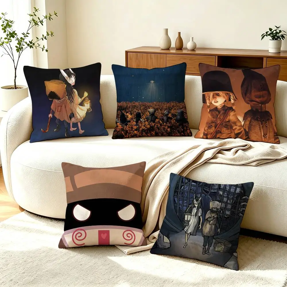 H-Horror Game Reanimal  Pillow Case Square Double-Sided Sofa Cushion Cover Bedroom Bedside Pillow