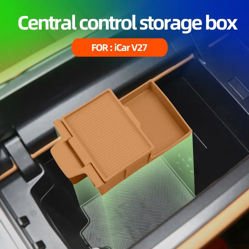 Picture 3: Layered Storage Box Fit For Center Console Armrest For Chery iCAR V27 2026 Interior Silicone Storage Box Decoration Accessories
