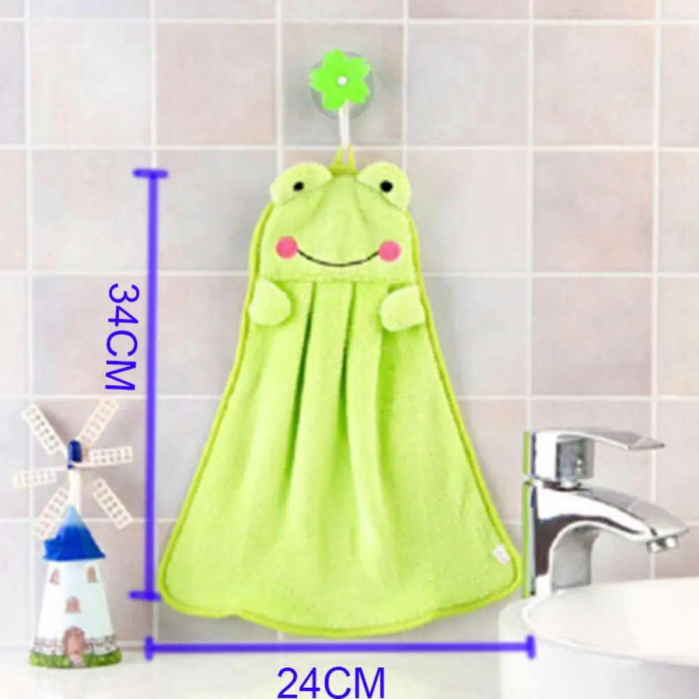 Children Nursery Hand Towel Plush Cartoon Animal Hanging Wipe Bathing Towel