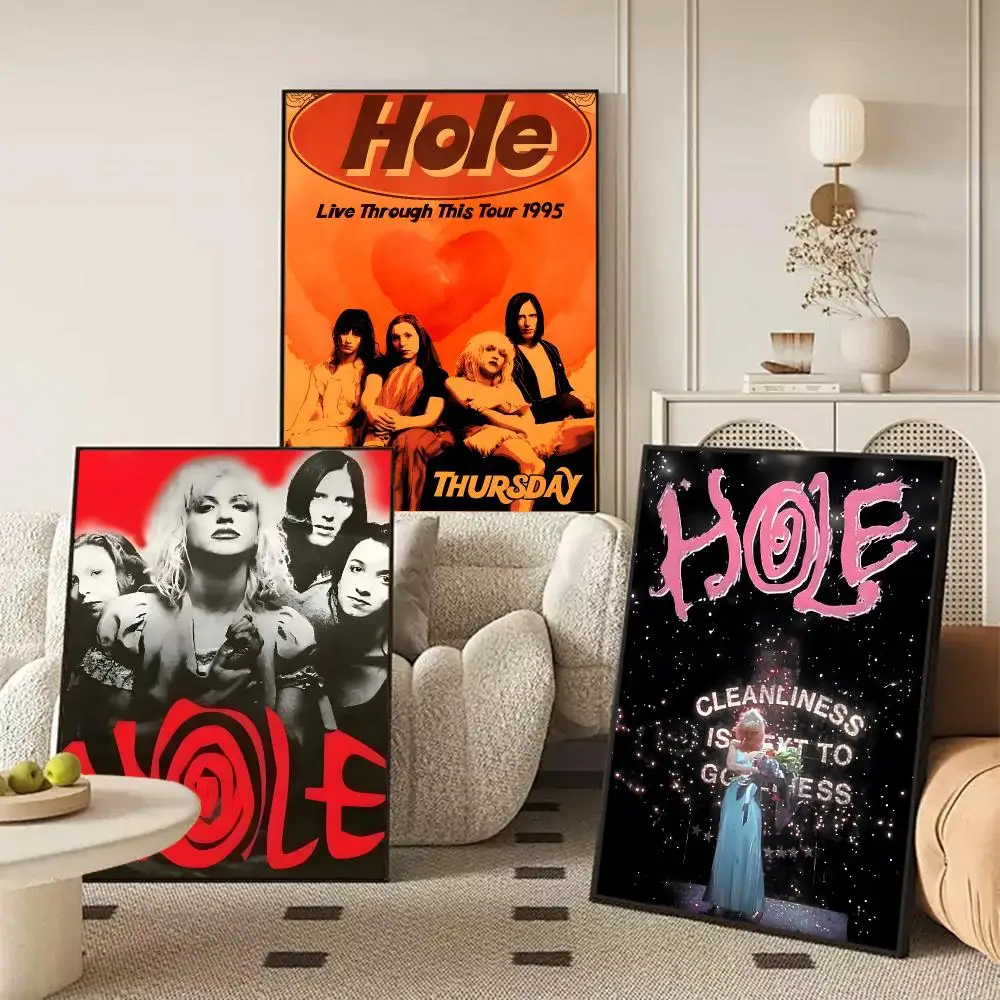 Alternative Rock Band H-Hole Poster Self-adhesive Art Waterproof Paper Sticker Coffee House Wall Decor