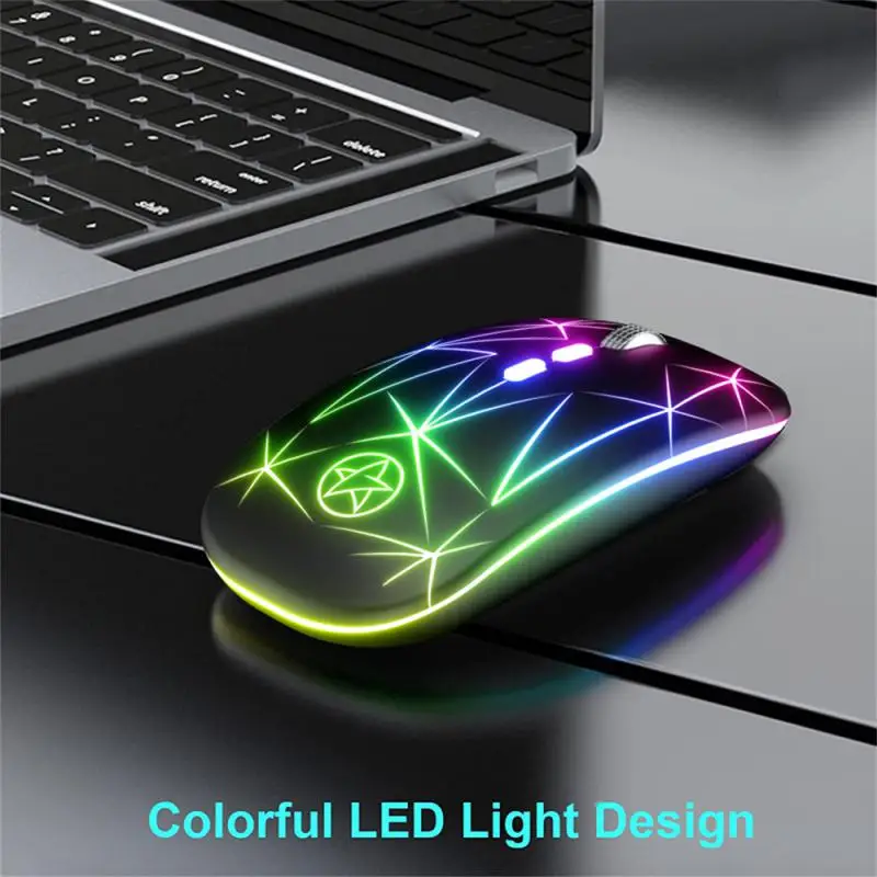 Rechargeable Wireless Mouse USB 2.4Ghz Computer Mause Ergonomic RGB Gaming Mice Silent For PC Laptop