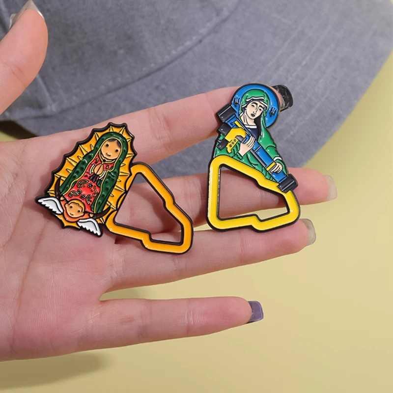 Retro Mexican Metal Fashion Enamel Pins Hat Pin Vintage Decorative Lapel Bag Badge Golf Cap Basketball Clip Jewelry Accessories