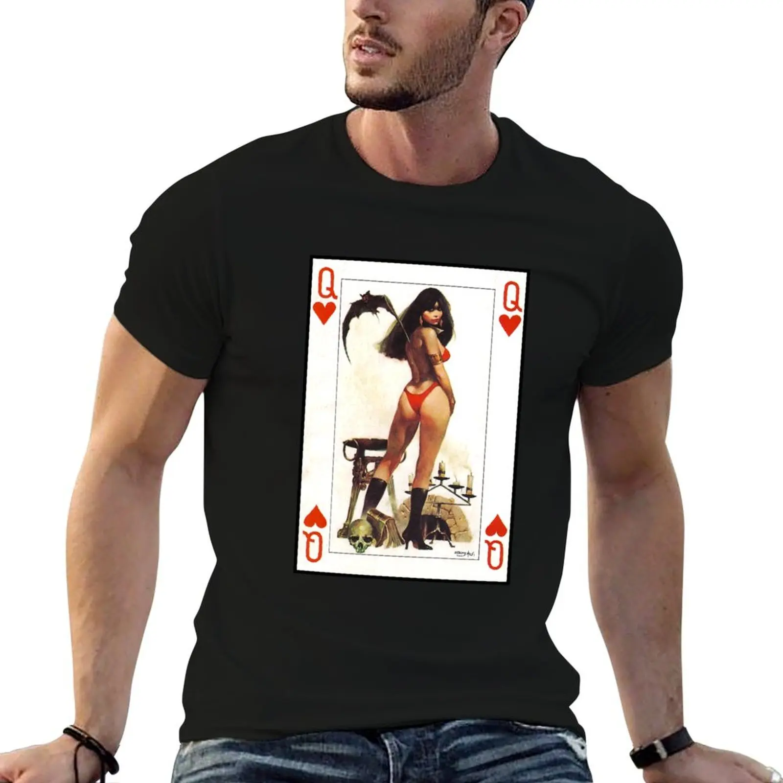

ANOTHER GREAT VINTAGE VAMPIRELLA QUEEN OF HEARTS! T-Shirt man t shirts cotton essential t shirt T-Shirt