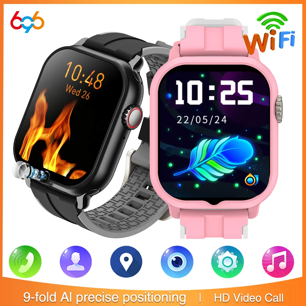 4G Children Smartwatch Kid Video Call Smart Watches GPS WIFI LBS Positioning Waterproof SOS APP Download Heart Rate Health Watch