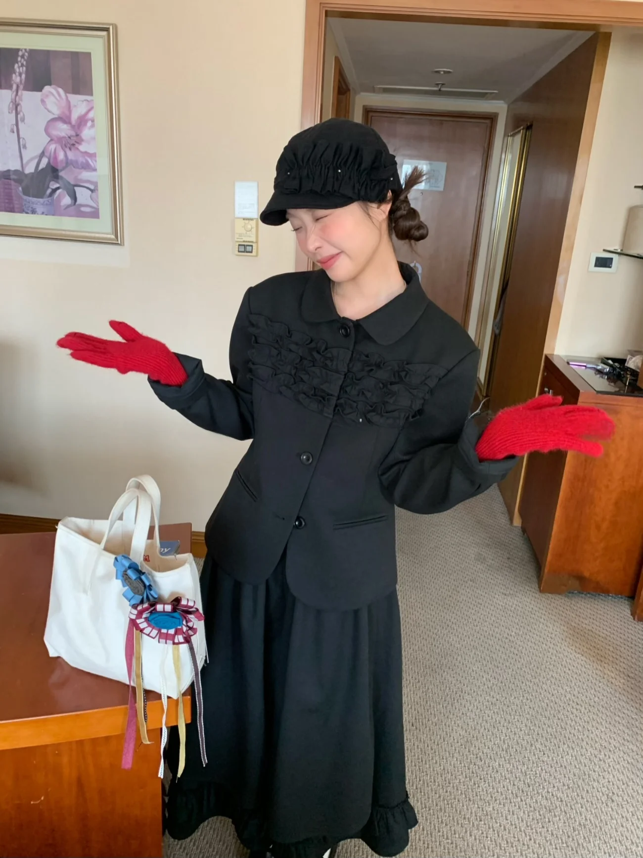 

Плиссированная блузка-жакет Kiyomizu Diary в японском стиле, с эффектом стройности, длиной до плеч