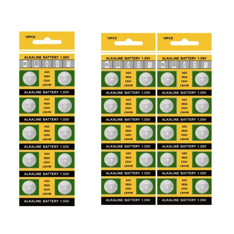 Multipacks of 20/10 AG3 736 LR41 Watch Battery Alkaline Button Cell Batteries Button Batteries for Toy & Timepieces