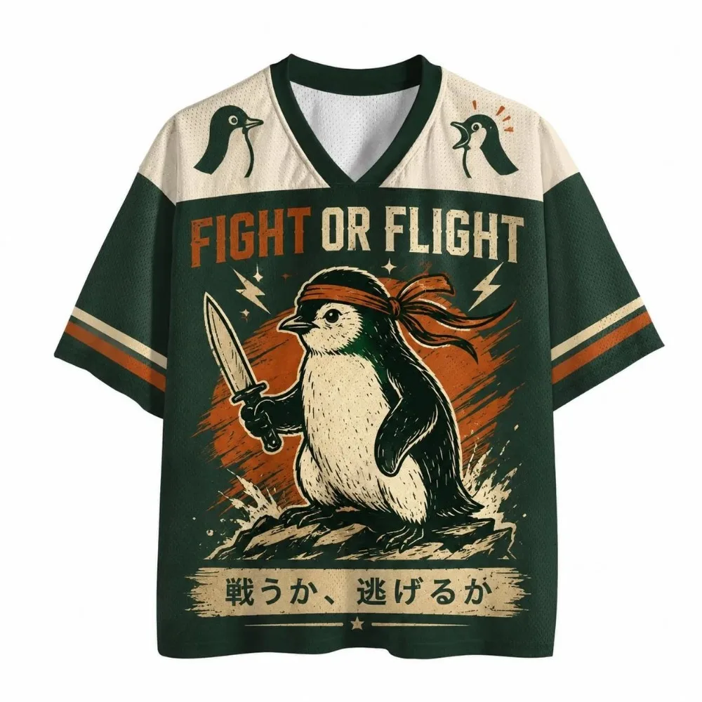 Penguin Battle 3D Print Men Women T-Shirt V-neck Comfortable Breathable Quick-Dry Outdoor Sports Y2K Style Parent-Child Clothing