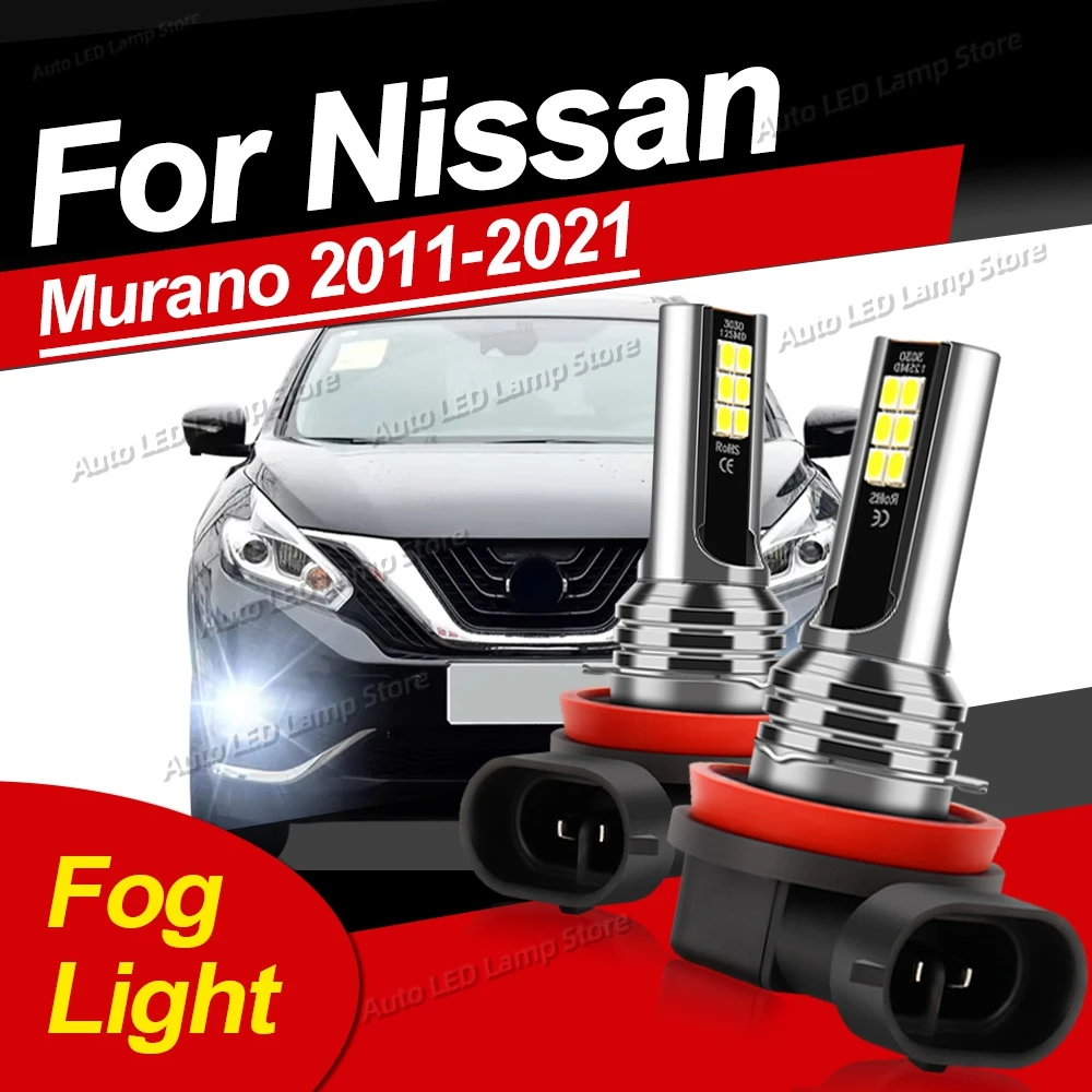 

Front Fog Lamp LED Light For Nissan Murano 2011-2021 2012 2013 2014 2015 2016 2017 6000K Super Bright Auto Bulbs OE Replacement