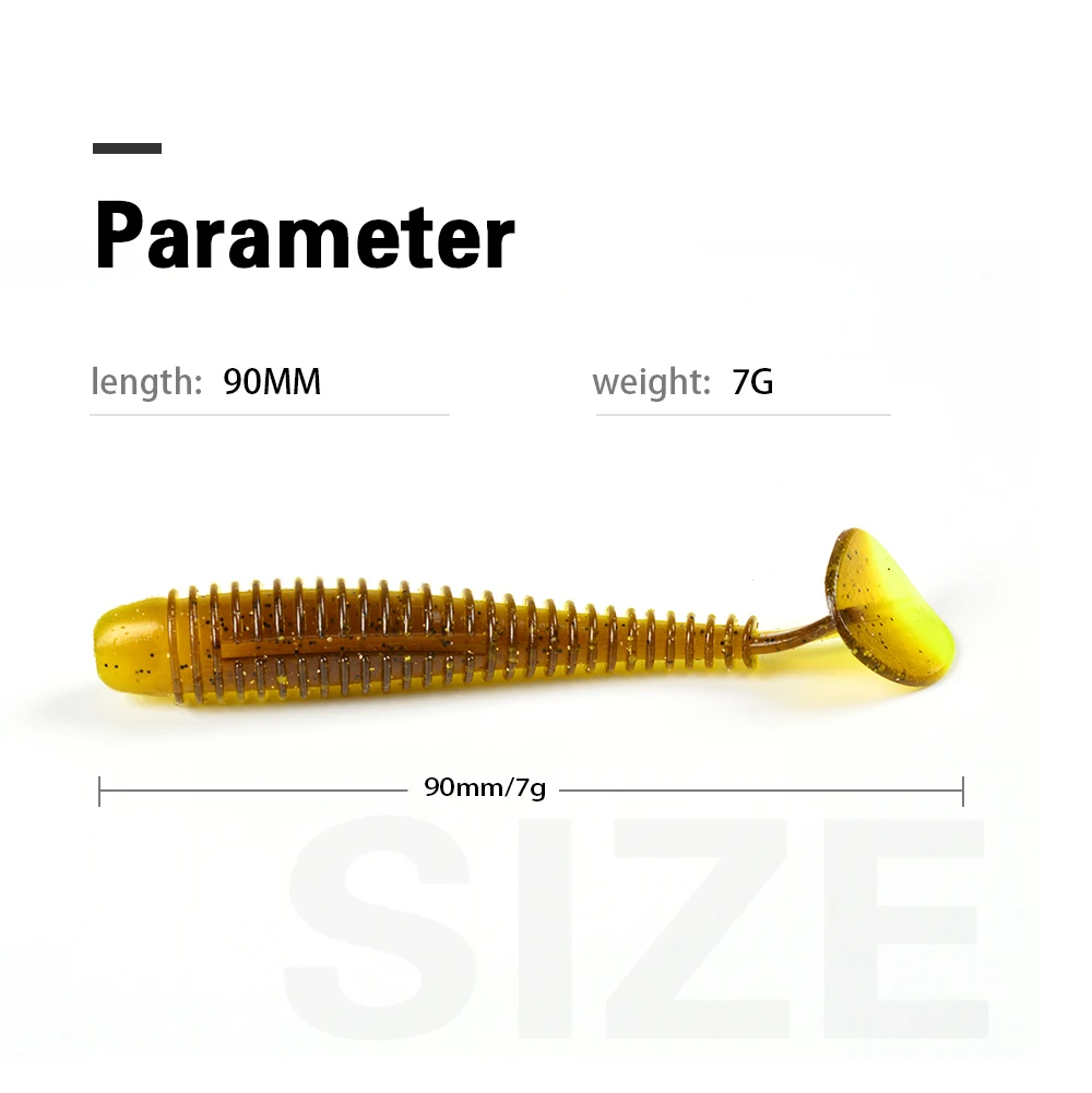 TOLU Señuelo Suave T-Tail de Silicona – Colores Variados para Pesca - imagen 5