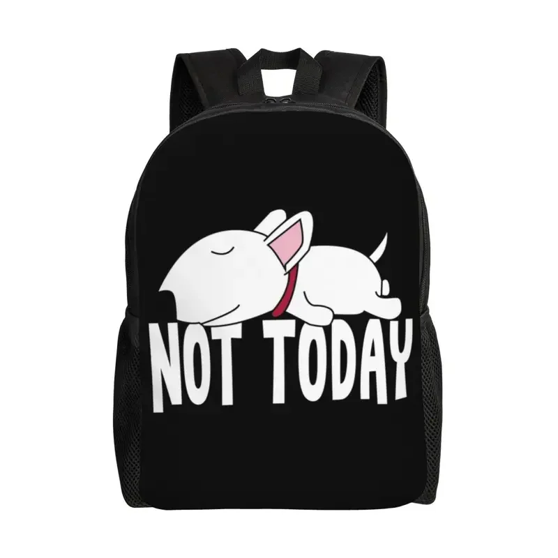 Mochila de laptop Bull Terrier engraçada, Lazy Not Today, Bookbag para estudante universitário, Puppy Pet Bags, Homens e mulheres, Moda