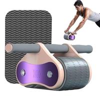 Ab Roller Workout Equipment Double Wheel Abdominal Trainer Exercise Equipment Fitness Machine With Detachable Handle & Knee Pad