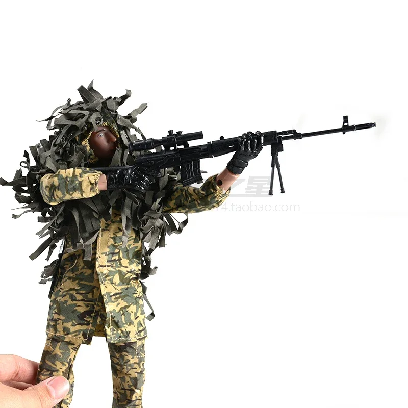 1/6 28 centimetri Soldati 11 "Giunto Mobile Action Figure Invia Arma Fucile Da Cecchino Camouflage Chothes Merci Finite Figure Regalo Giocattolo