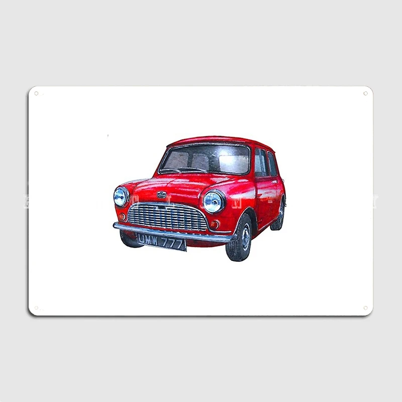 VintageAustin Mini Super Deluxe Metal Sign Pub Pub Garage Wall Decor Customize Tin Sign Poster