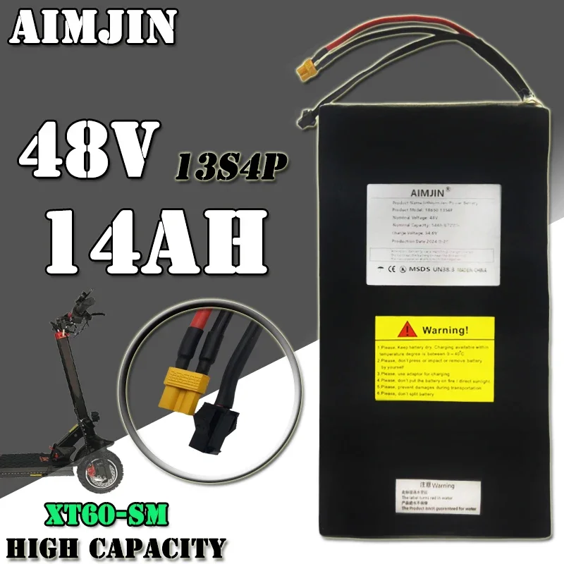 New 48V 14ah 13s4p Battery for Kugoo M4 Pro, M5, C1+, V1, X1, Joyor F5S, Y10MaxSpeed Electric Scooter Original Battery 18650 BMS