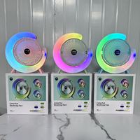 Portable Fan USB Rechargeable Fan LED 7 Colors Electric fan 180°Adjustable Camping fans 3 Speeds mini Table for xiaomi