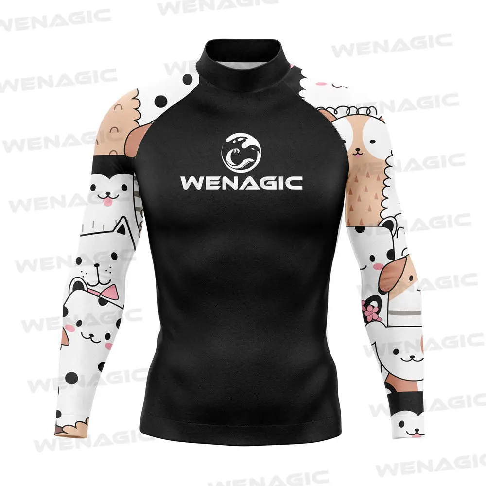 Men Rash Guard Surfing Diving Tee Swimwear Tight Long Sleeve T Shirt Swim Floatsuit Tops UV Swimming RashGuard Prevent Jellyfish