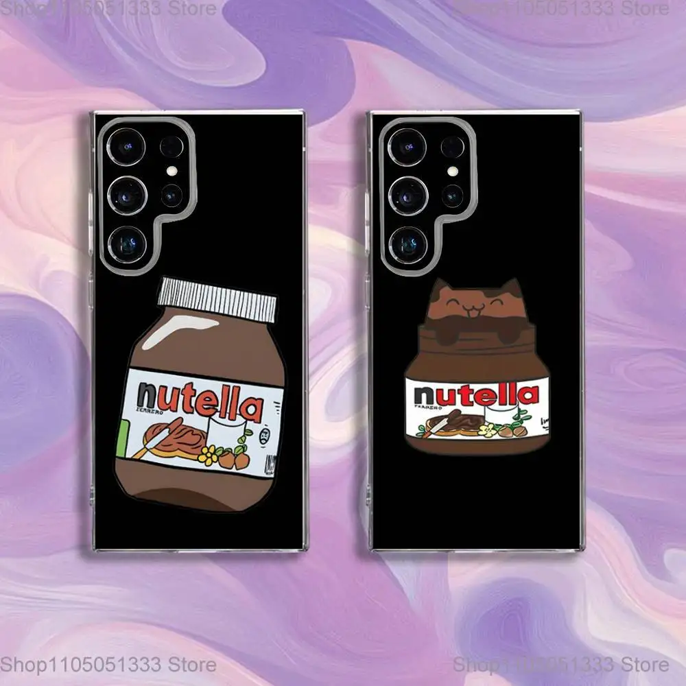 

N-Nutella Chocolate Phone Case For Samsung S24,30,21,22,23,20 FE,lite,PIus,Ultra,5G,Note,9,10 Transparent Cover
