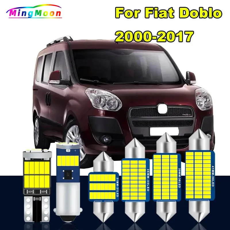 

7Pcs Canbus Indoor Lamp For Fiat Doblo 2000-2013 2014 2015 2016 2017 Vehicle Bulbs LED Interior Map Dome Light Kit No Error