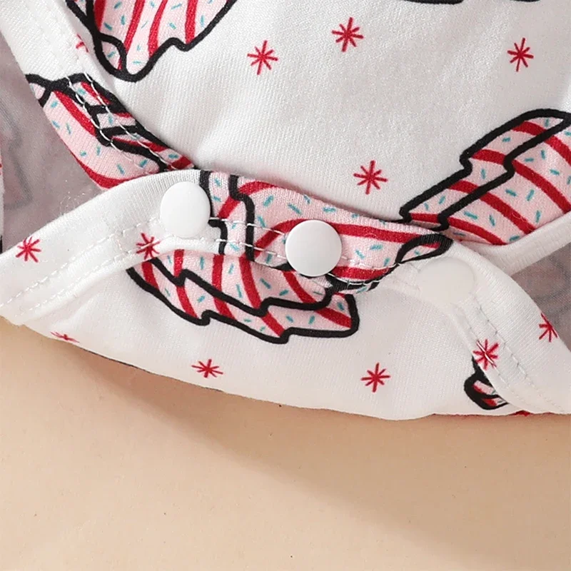 Christmas Newborn Baby Girls Rompers Dress Clothes Corduroy Christmas Tree Print Ruffles Long Sleeve Bowknot Jumpsuits Headband