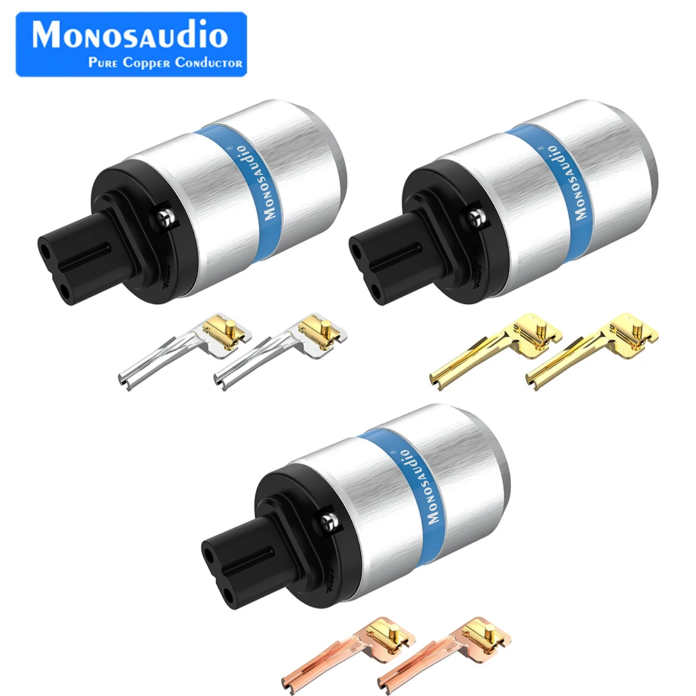 Monosaudio-موصل أنثى مطلي بالروديوم مطلي بالذهب النقي ، رقم 8 عالي الجودة ، مقبس IEC ، سماعة يدوية ، خط طاقة أمبير ، F180 ، 2 ، 4 ، 6