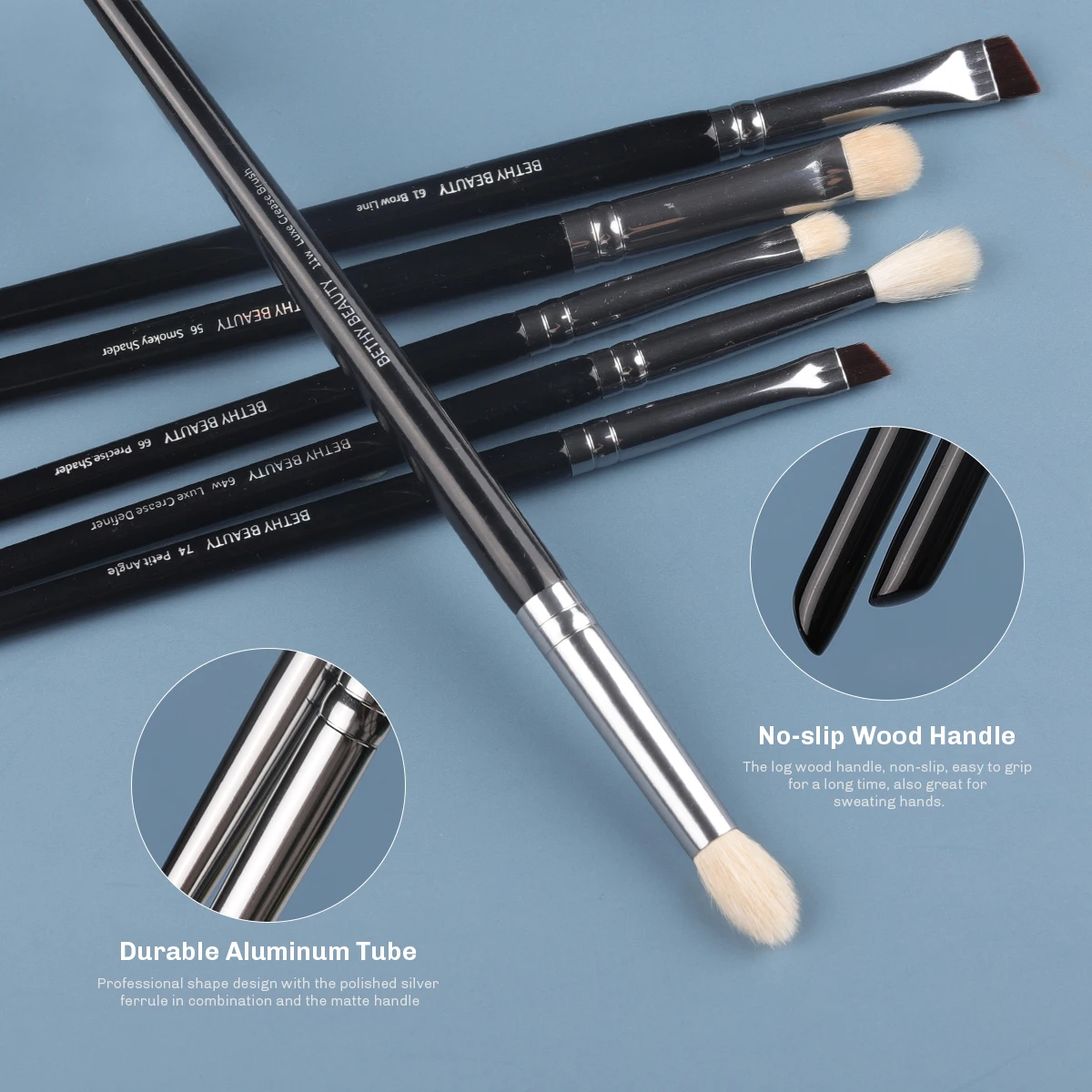 Makeup Brush Set 6 Pcs Bethy Beauty Eye Shadow Brow Goat Hair Synthetic Highlight Blush Makeup Tools Brochas Maquillaje