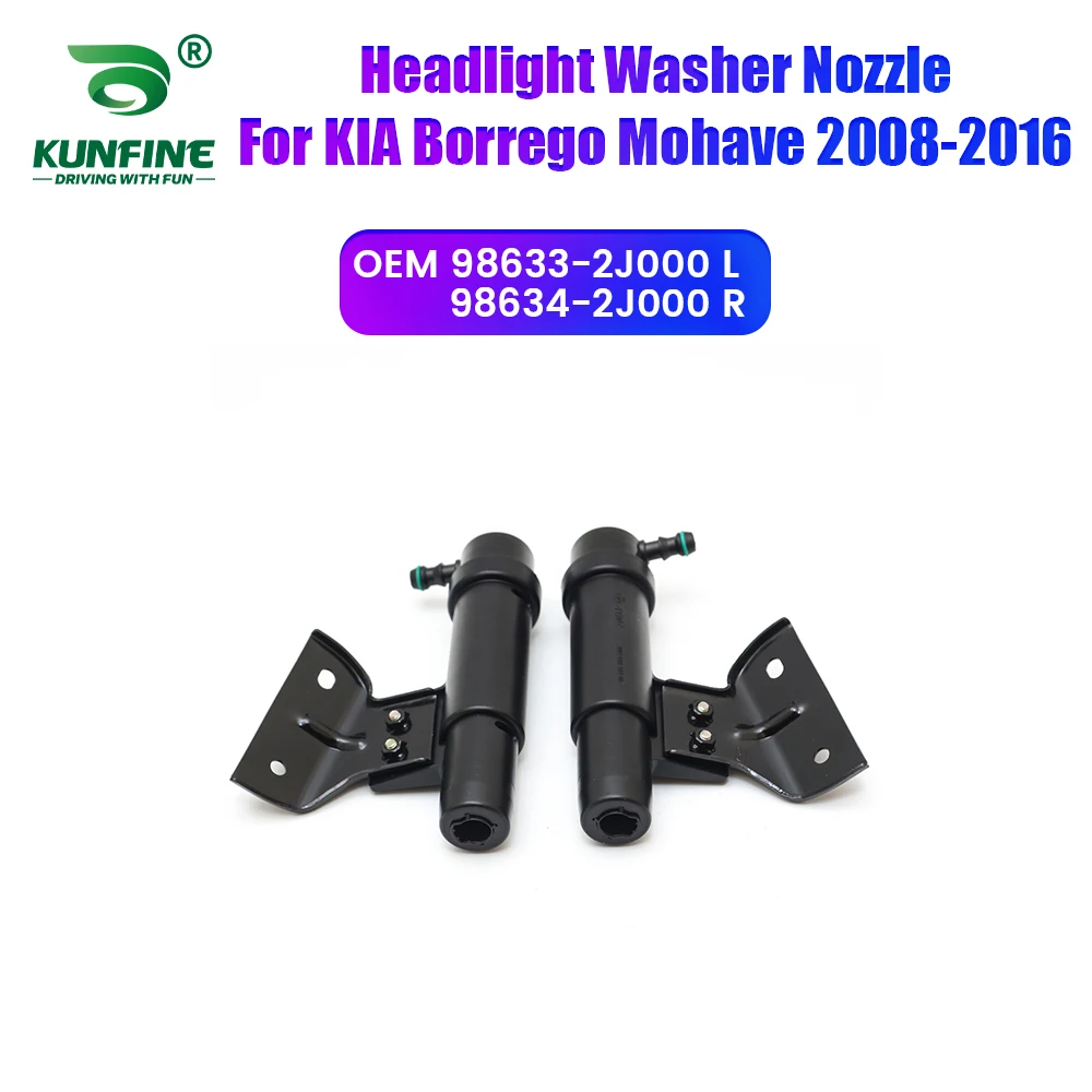 

Car Headlight Front Bumper Washer Spray Nozzle Jet Headlamp Pump Cover For KIA Mohave 2008-2016 98633-2J000 L 98634-2J000 R