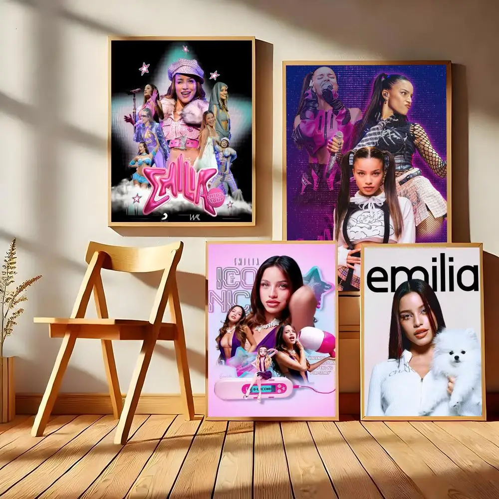 E-Emilia Mernes Mp3 Singer Poster Matte Self-Adhesive Wall Art Print Living Room Bedroom Home Decor