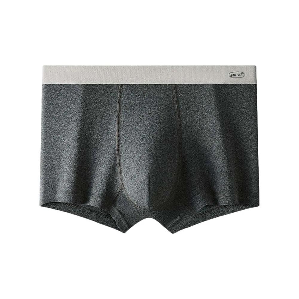 

Comfortable Thin Cotton Boxer Briefs Mid Waist Seamless Cotton Boxers Lingerie Solid Color Underwear for Men Daily