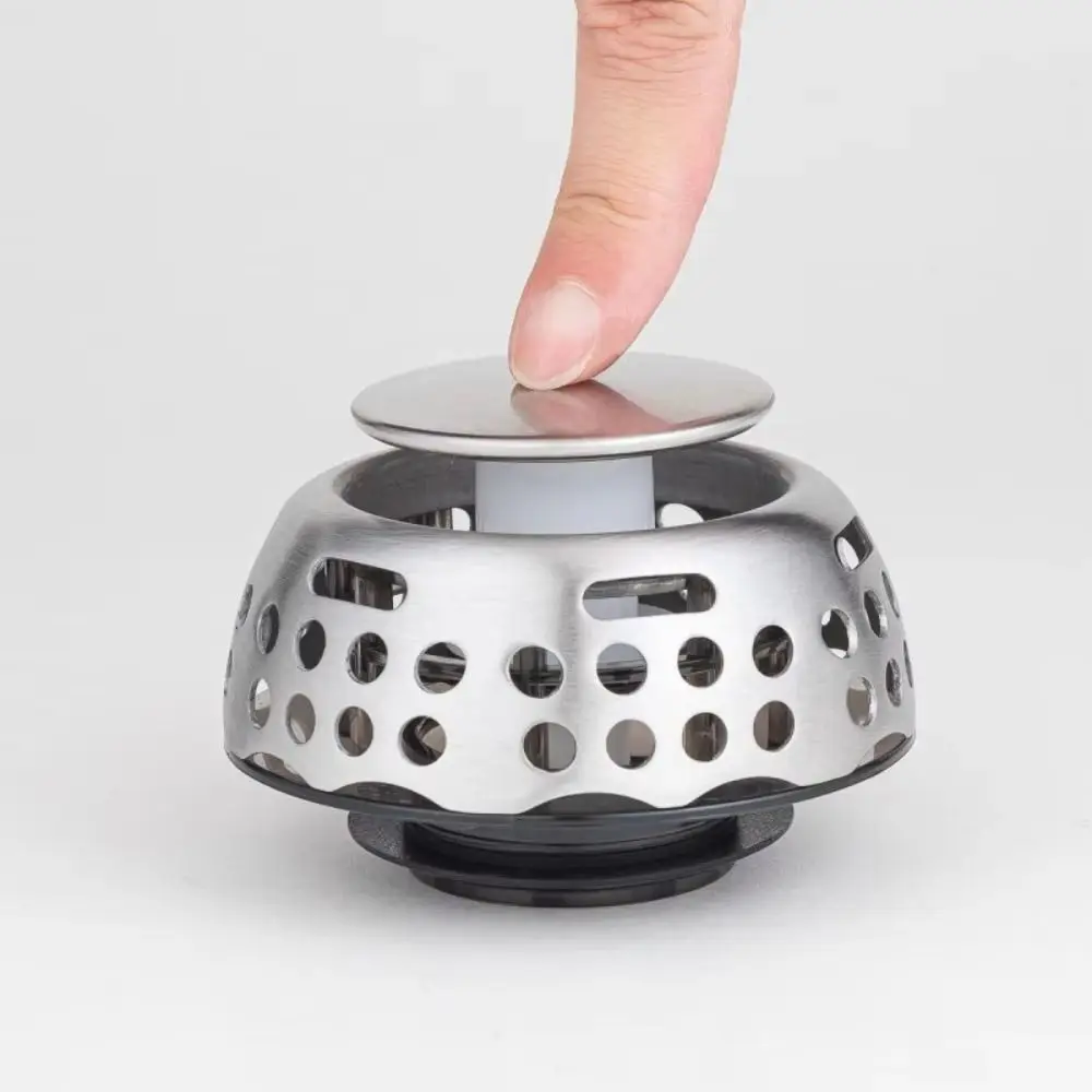 

Stainless Steel Bathtub Filter Sink Leak-proof Anti-clogging Pop Up Sink Strainer Bouncing Core Anti-Odor Bathtub Drain Stoppe