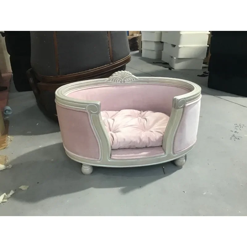 

Solid wood European carved kennel cat litter, pet sofa pet bed