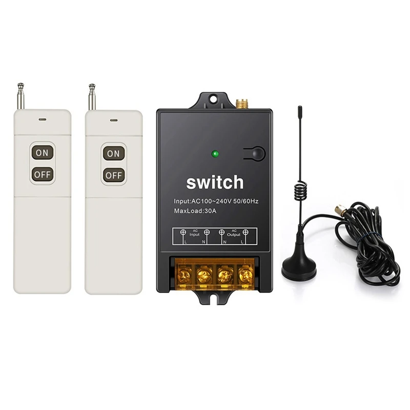 Wireless Remote Control Switch,3000M Long Distance,40A Relay Wireless RF Switch For Water Pump Lighting