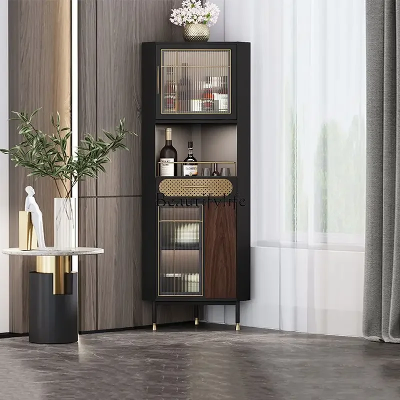 

ld14European light luxury corner cabinet modern simple living room wine cabinet locker