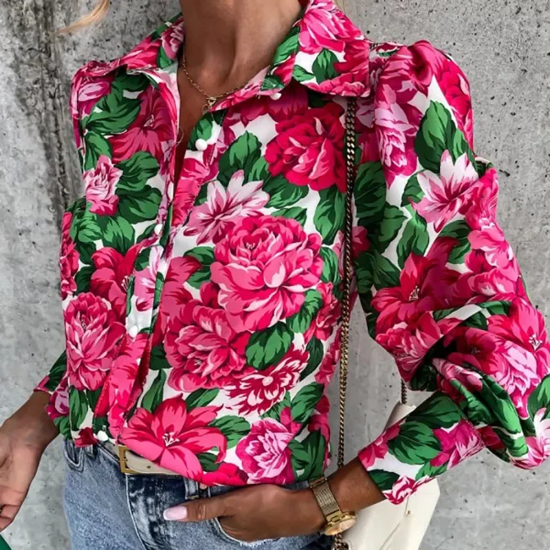 Sexy Lapel Single Breasted Women's Blouse 2025 Autumn New Temperament Lady Party Tops Fashion Leopard Printed Long Sleeve Shirts