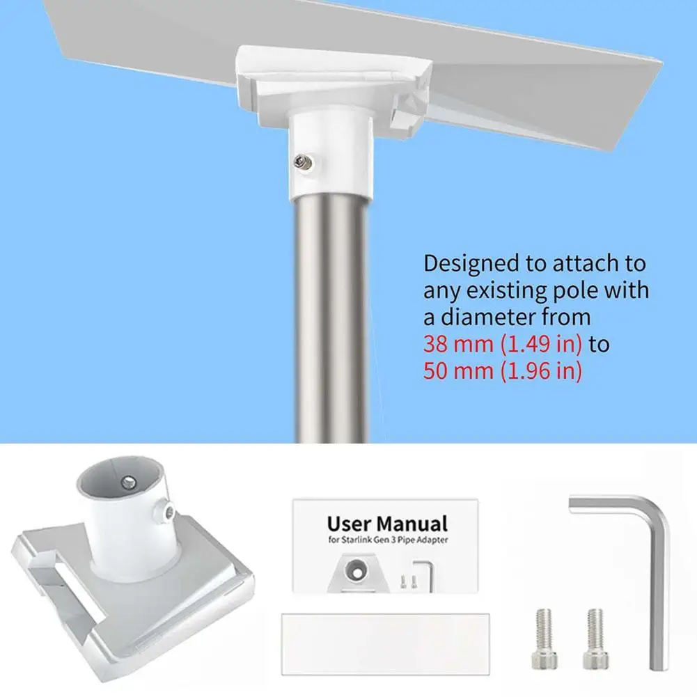 

Pipe Adapter For Starlink Gen 3 Roof Wall Mount Connecting Rod Mount Stand Roof Adapter Holder Standard Connector