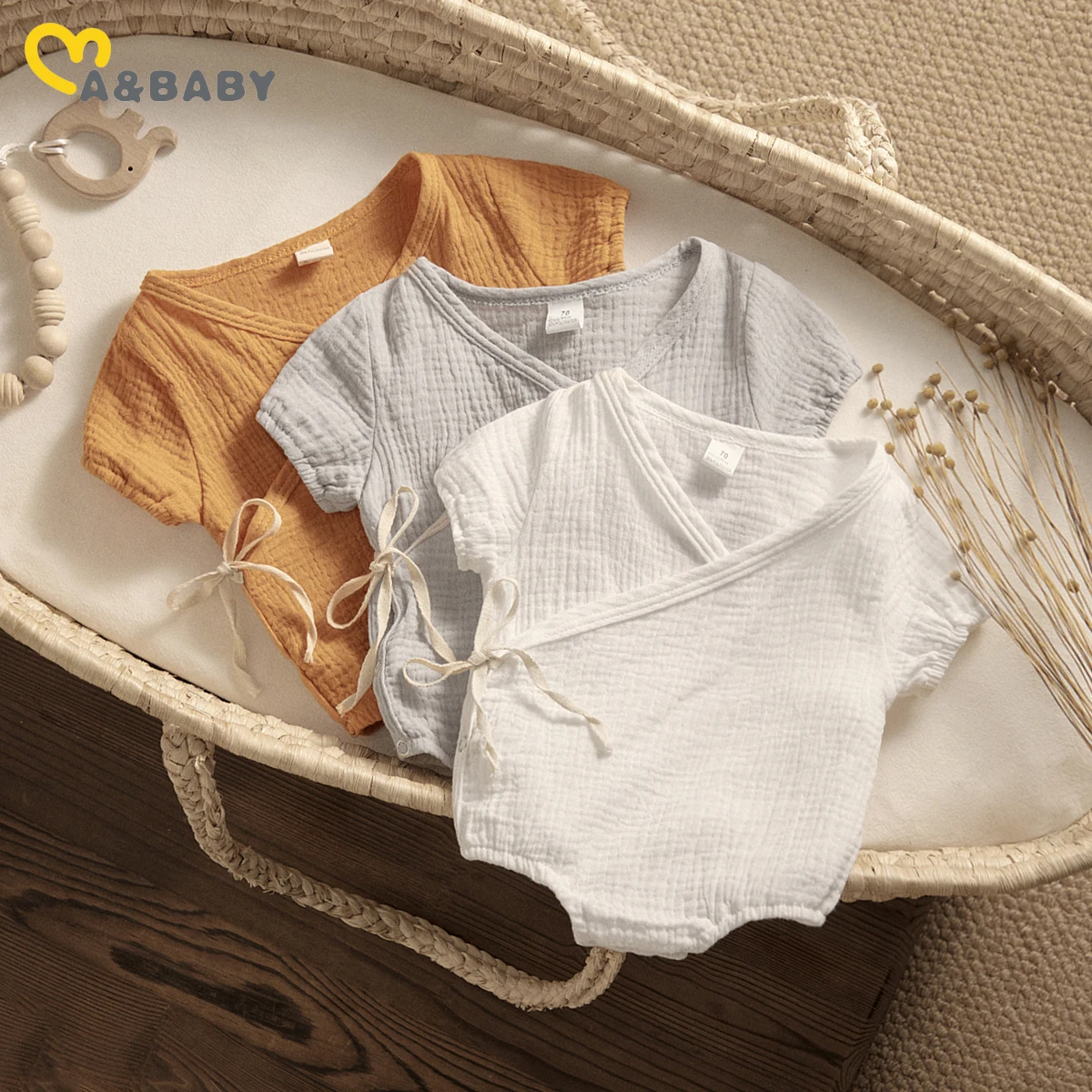 ma&baby 0-18M Summer Baby Boy Girl Romper Newborn Infant Toddler Baby Soft Jumpsuit Sunsuit Thin Solid Color Clothes