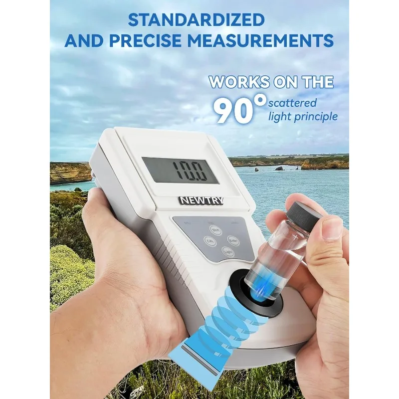 Turbidimeter, portable digital water turbidity meter, in line with ISO7027 standard, accuracy 0.1