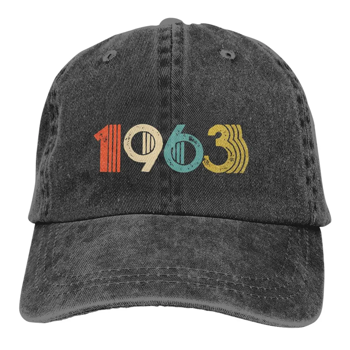 

1963 Multicolor Hat Peaked Men Women's Cowboy Cap Vintage 55th Birthday Baseball Caps Personalized Visor Protect Hats