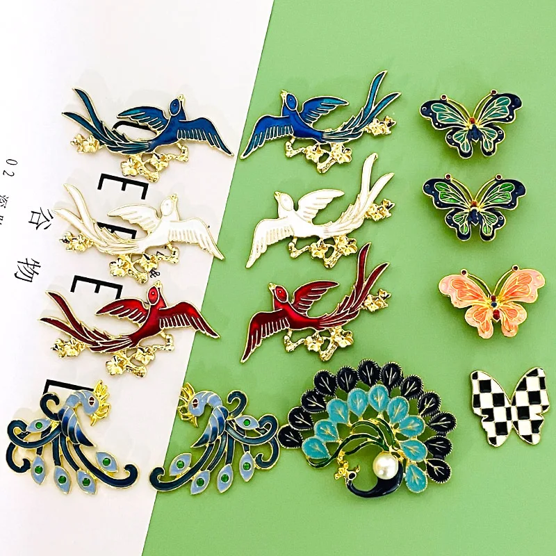 Best Alloy butterfly Phoenix three-dimensional antique decorative accessories diy cream glue hairpin mobile phone case materials