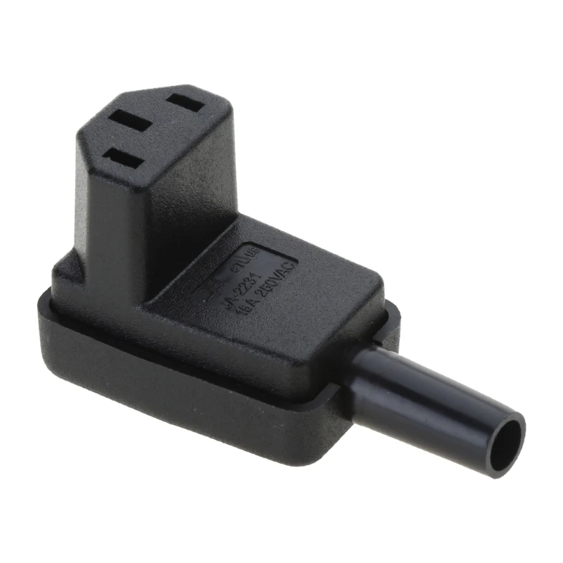 652F 90 Degree Angled IEC 320 C13 Female Plug 10A 250V Power Cord Cable Connector